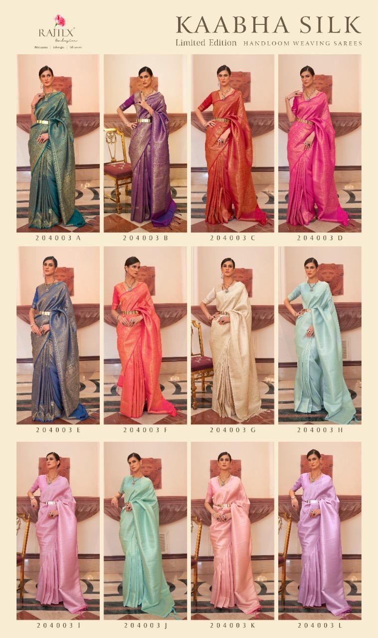 Kaabha Silk 204003 Colours By Rajtex Handloom Weaving Saree Exporters In India