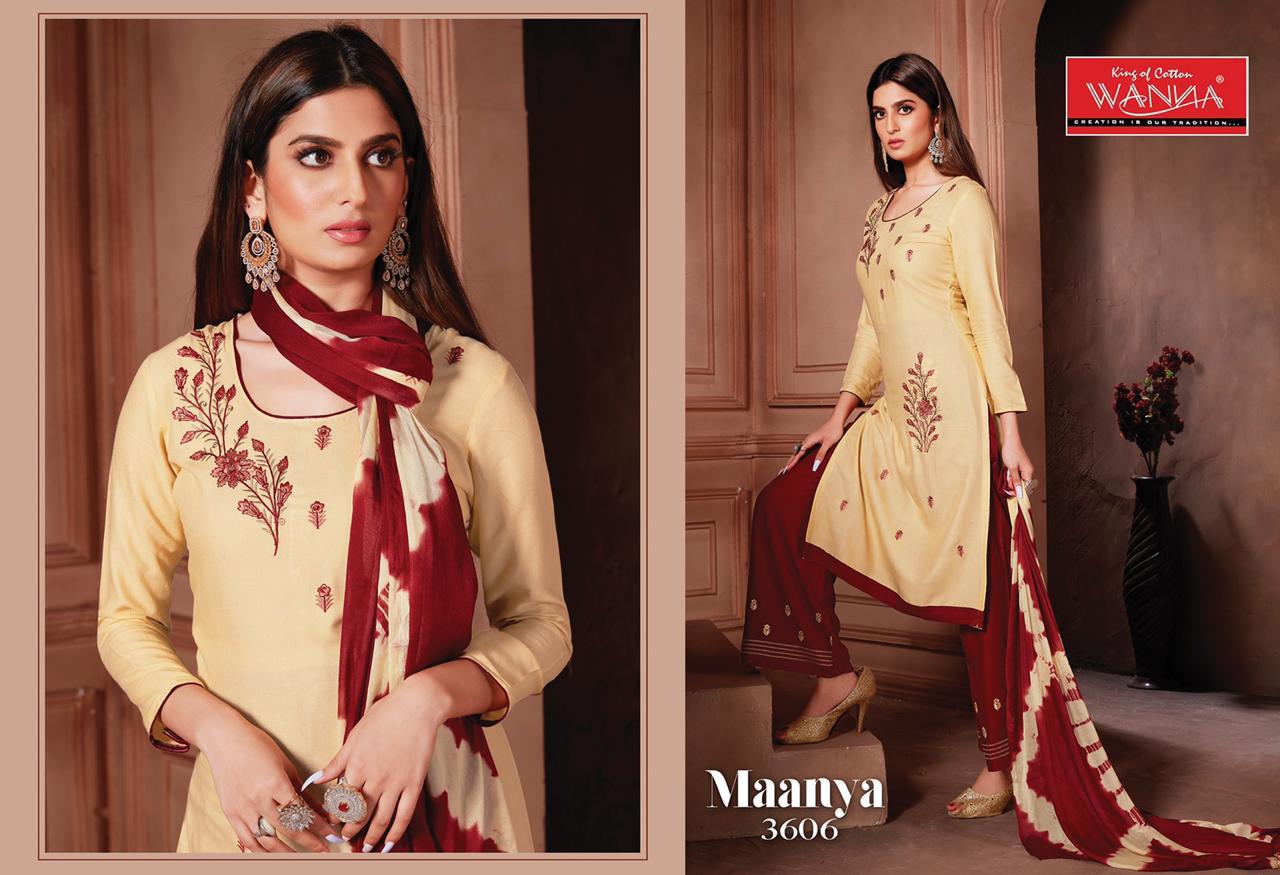 Wanna Maanya Latest Designer Plazzo Style Exclusive Rayon Casual Wear Dress Material Collection