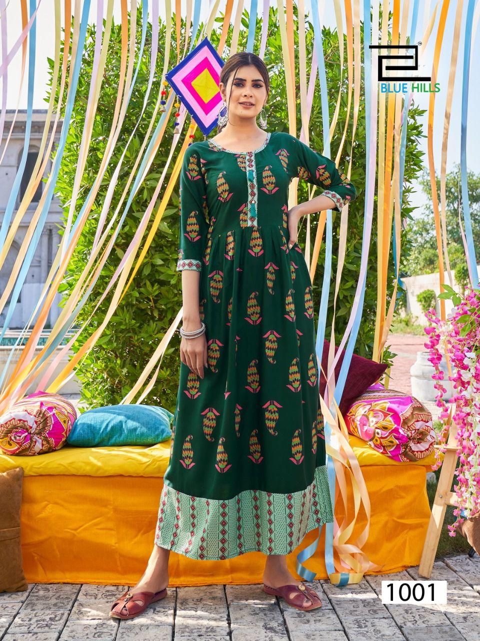 Blue Hills Khwaab 3 Fancy Party Wear Rayon Long Anarkali Kurti Collection