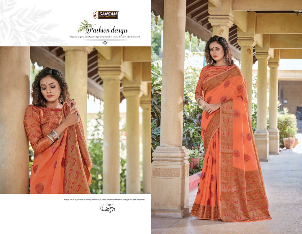 Sangam Gautami Latest Fancy Designer Festive Wear Cotton Handloom Sarees Collection
