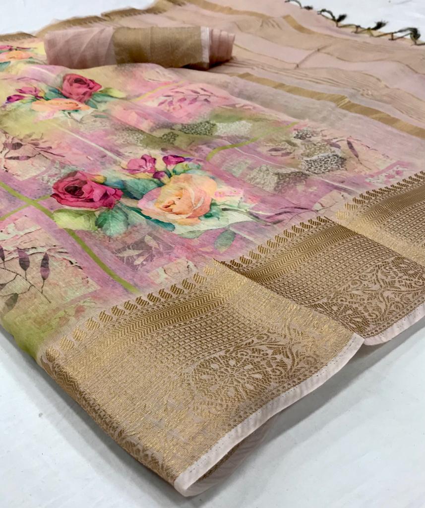 Rajyog trisha Silk Latest Fancy Designer Festive Wear Designer Cotton Printed Saree Collection
