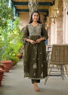 Naisha K 299 Cotton Embroidered Kurti With Pant Dupatta Wholesale Market In Surat