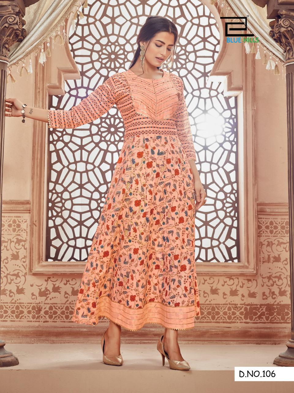 Blue Hills Ada 1 Designer Ethnic Wear Cotton Anarkali Long Kurti Collection