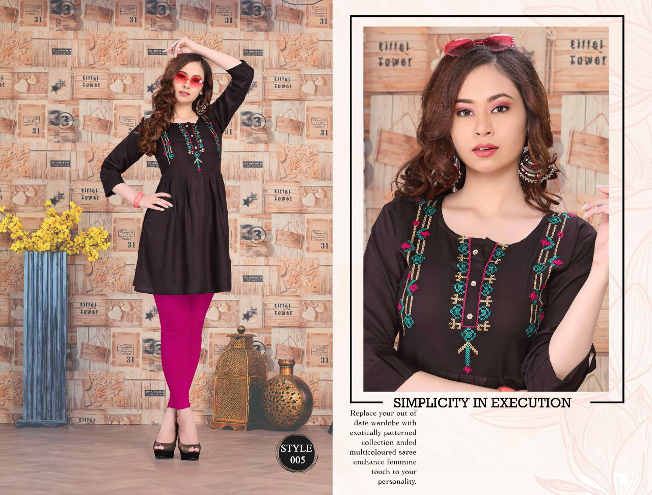 Trendy Sweety Latest fancy Designer Casual Wear Short Embroidery Designer Kurtis Collection

