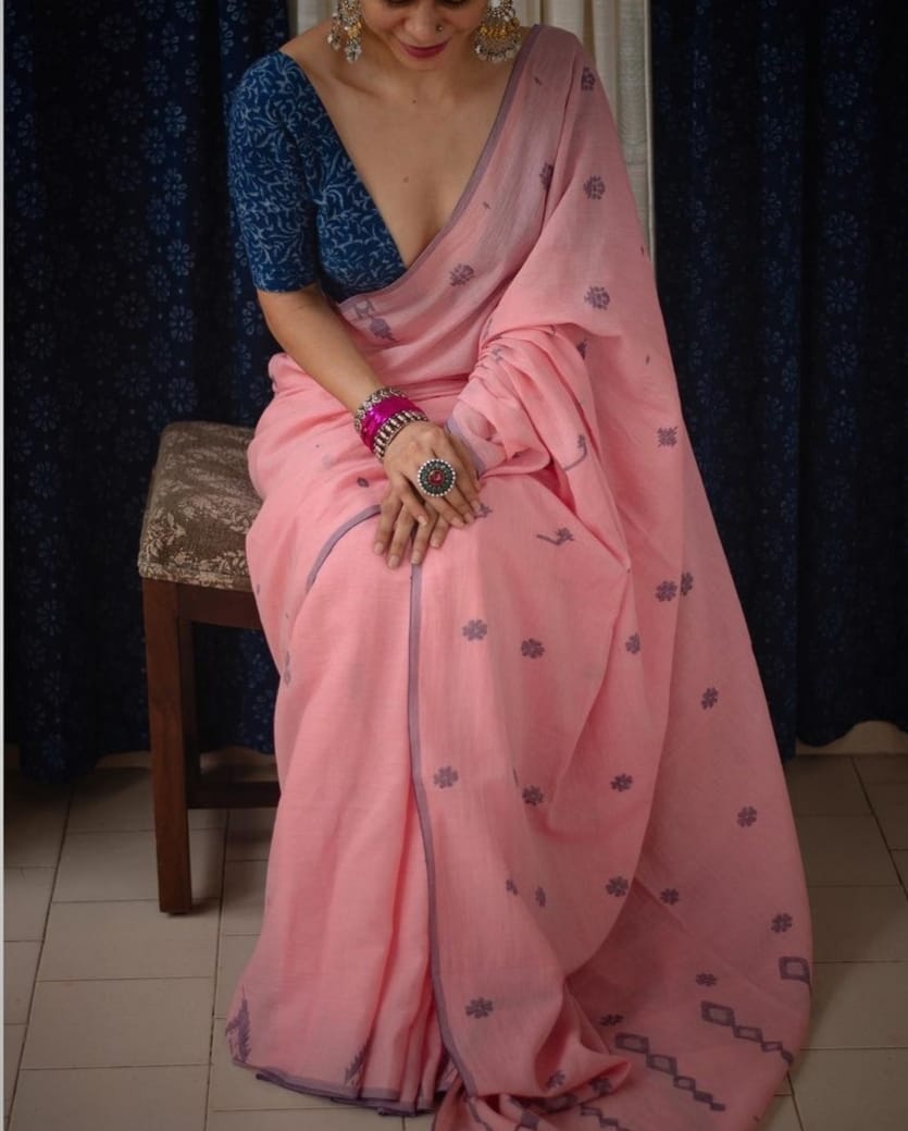 VK 4060 Printed Imported Cotton Daily Wear Sarees