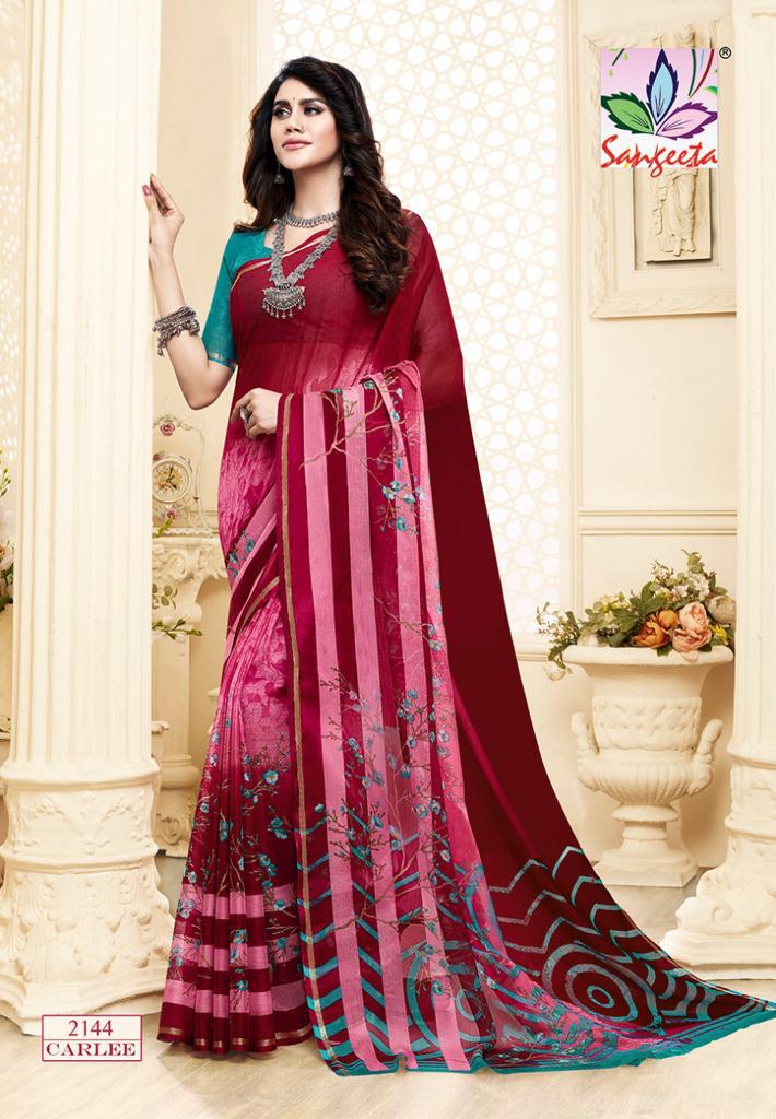 Sangeeta Latest Collection Of Casual Daily Wear Printed Chiffon Saree 