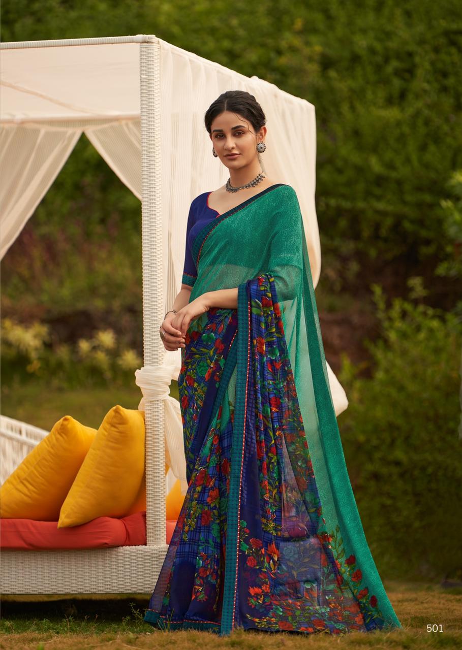 REVISE RATE -- KASHVI FALAK Latest Fancy Regular Wear Weightless Printed saree Collection