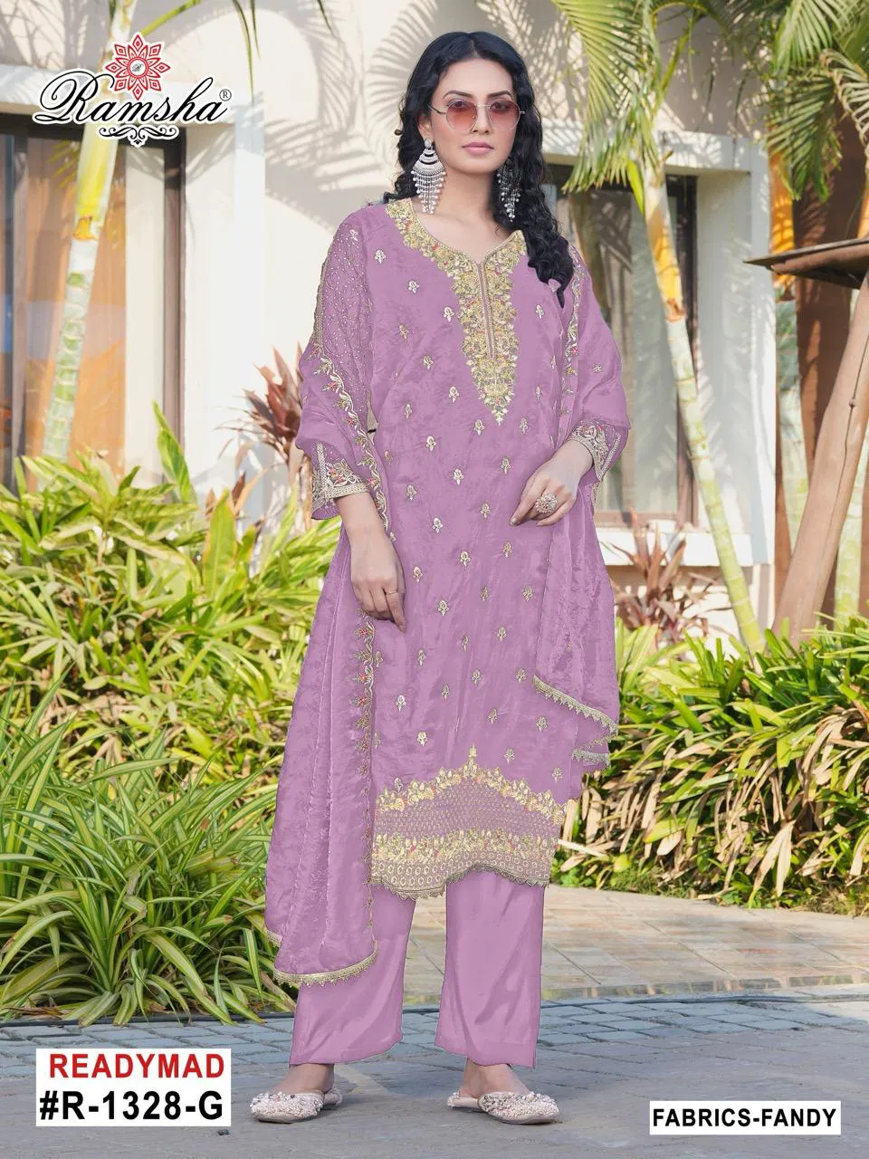 R 1328 Nx By Ramsha Fandy Pakistani Readymade Suits Wholesalers In India
