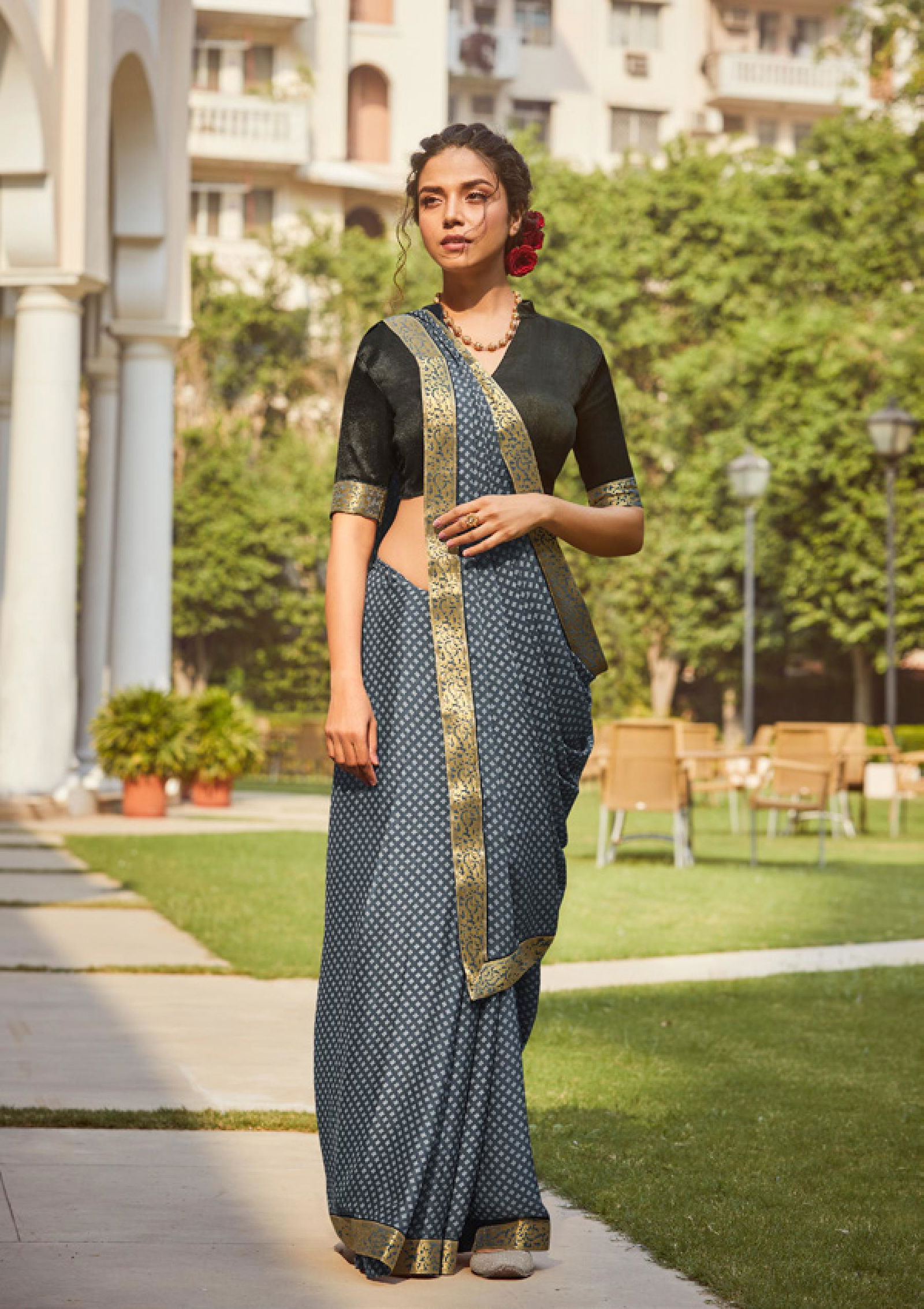 Shangrila Veronica Georgette Fancy Ethnic Wear Designer Printed  Saree Collection
