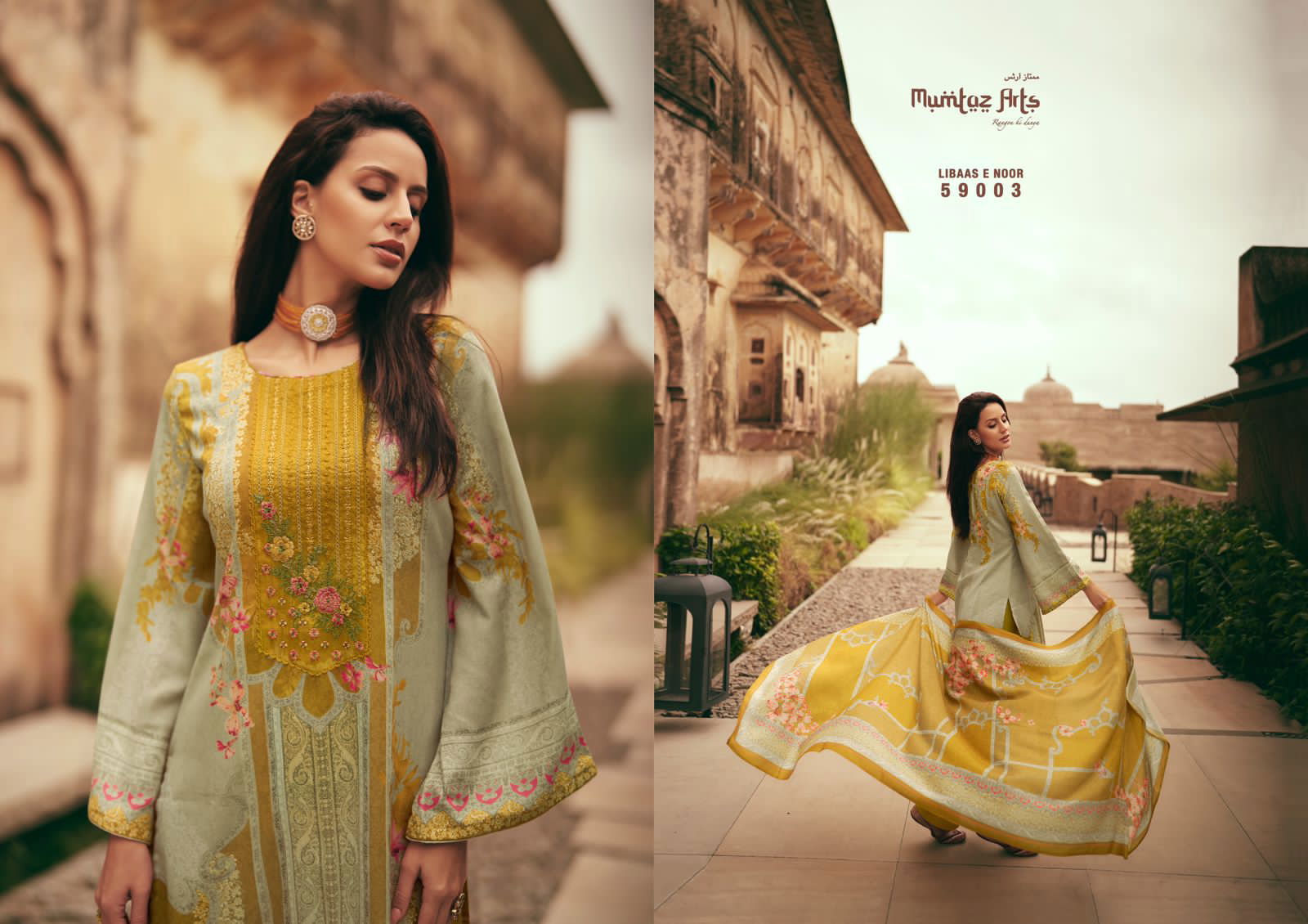 Libas E Noor Printed Pashmina Dress Material Catalog