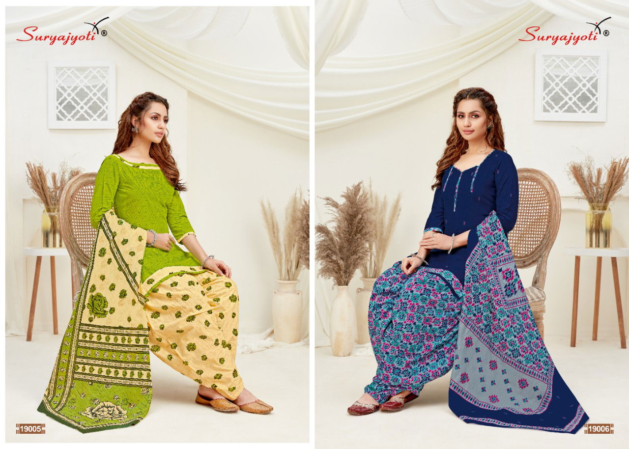 Suryajyoti Patiala Kudi 19 Latest Fancy Designer Casual Regular Wear Printed Cotton Dress Materials Collection

