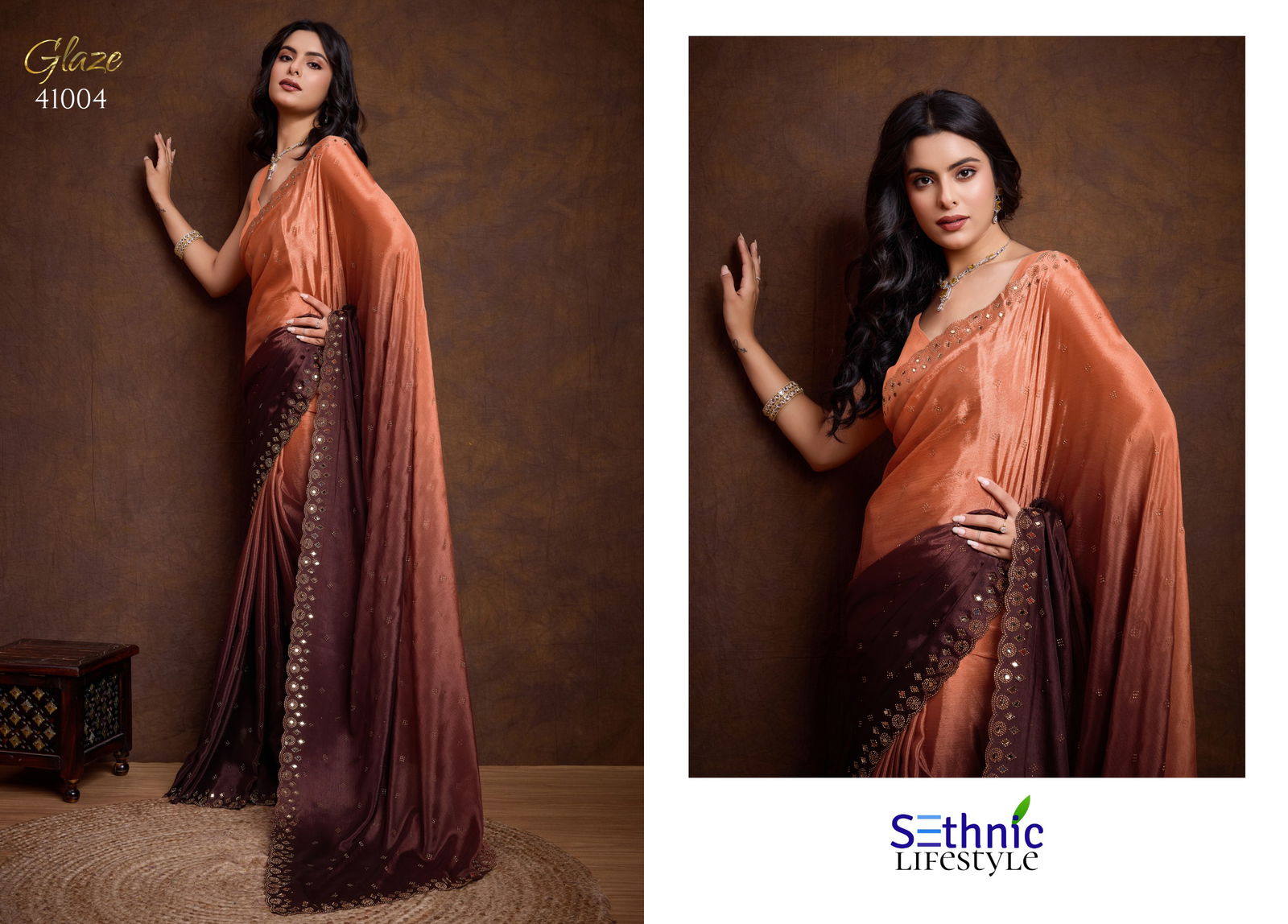 Glaze By Sethnic Chinnon Designer Saree Wholesale Price In Surat