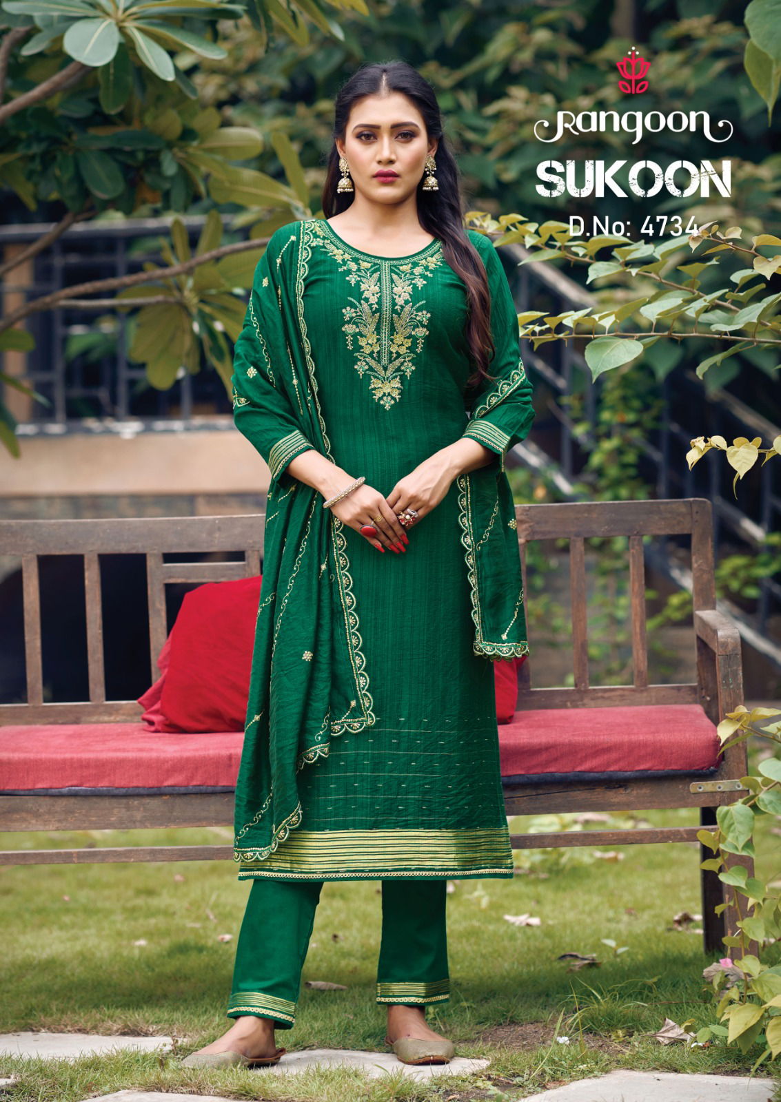 Rangoon Sukoon Jacquard Embroidery Readymade Suits
