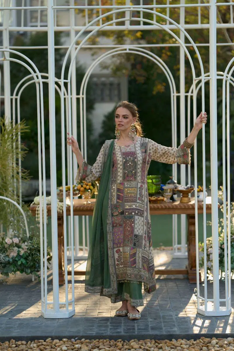Tanyaa P 360 Natural Crepe With Mirror Work Readymade Suit Suppliers In India