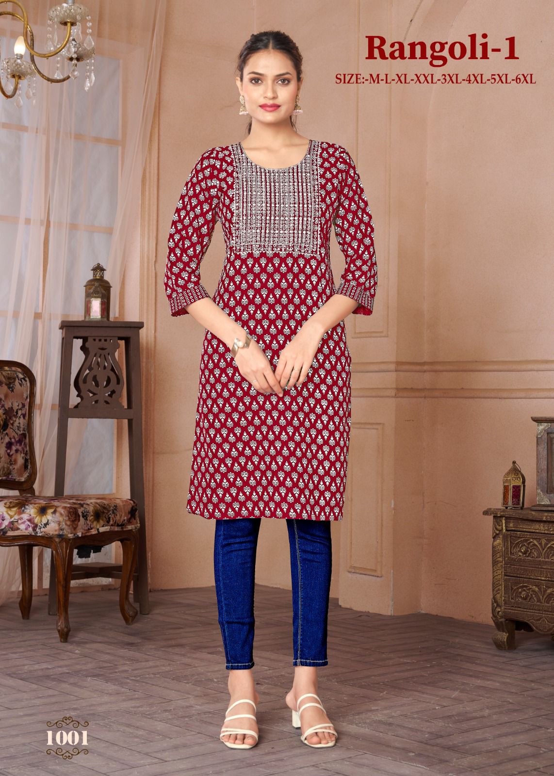 Rangoli By Sangeet Rayon Gold Khadi Printed Kurtis Wholesale Market In Surat