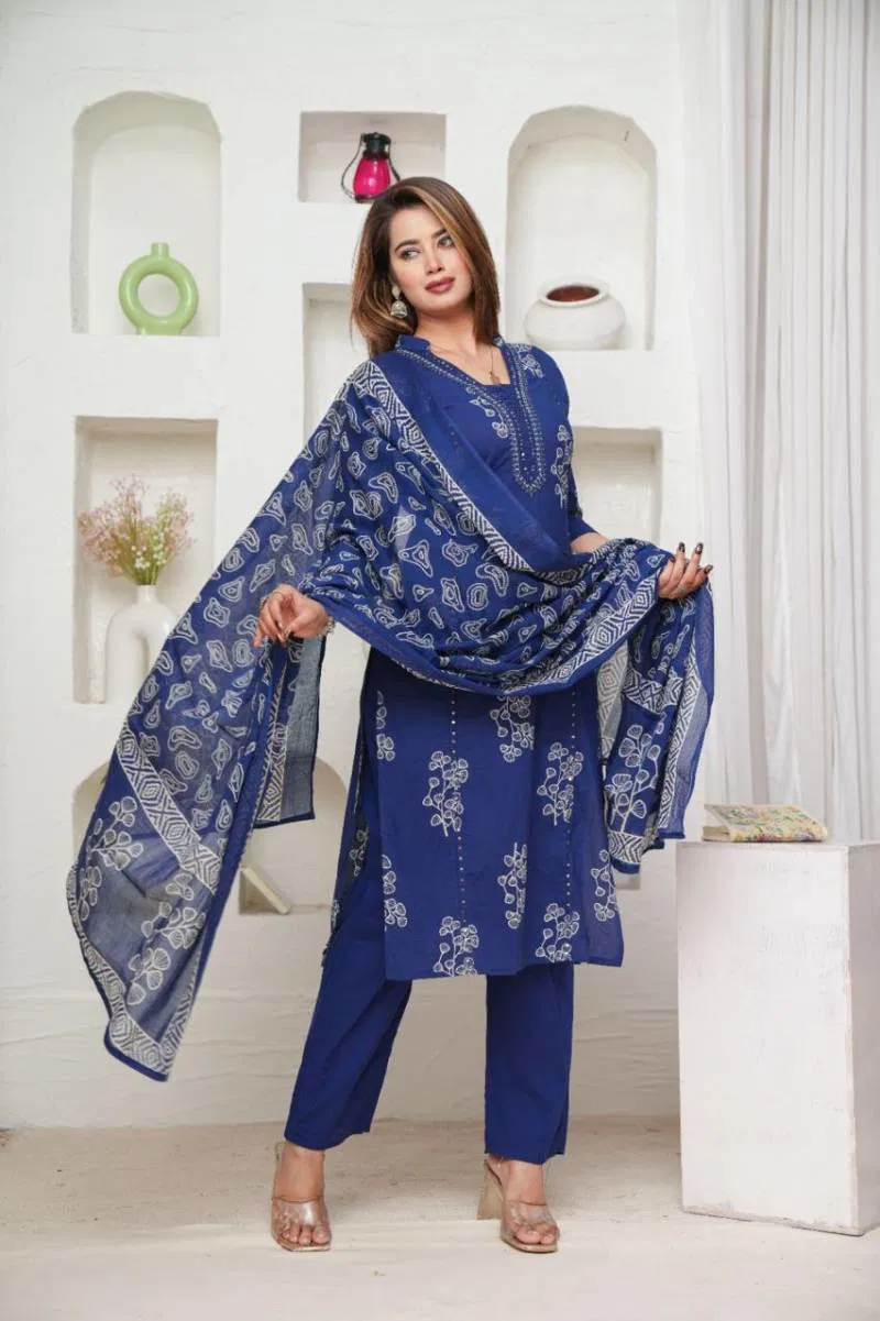 Naisha K 30 Cotton Straight Kurti Bottom With Dupatta Wholesale Price In Surat