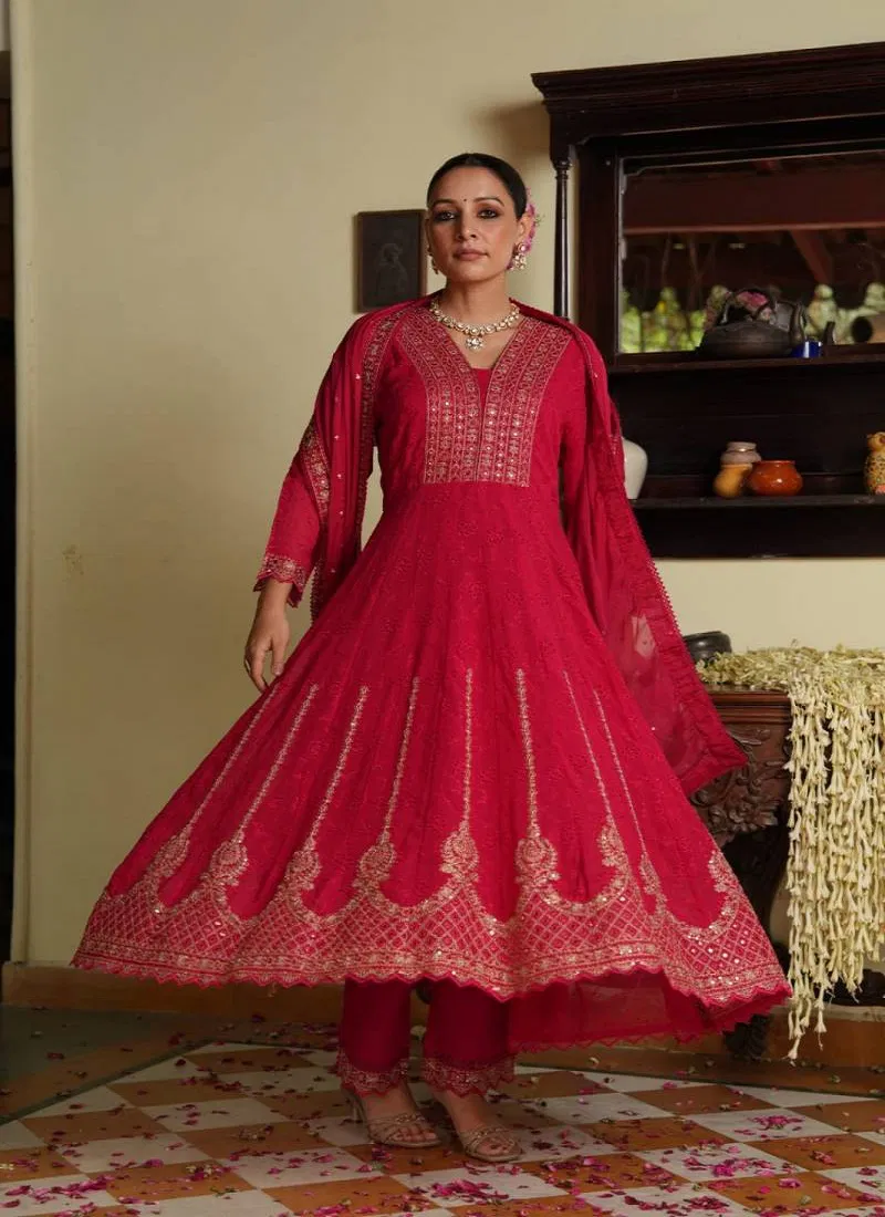 Tanyaa P 301 Georgette Anarkali Kurti Bottom With Dupatta Suppliers In India
