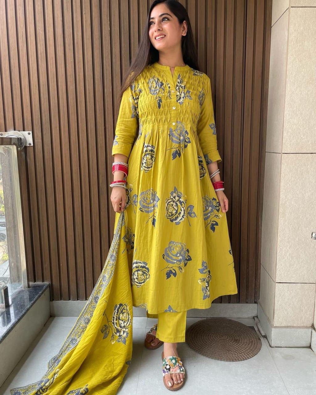 KF Lemon Kalaai Designer Kurti With Bottom Dupatta Wholesale In India