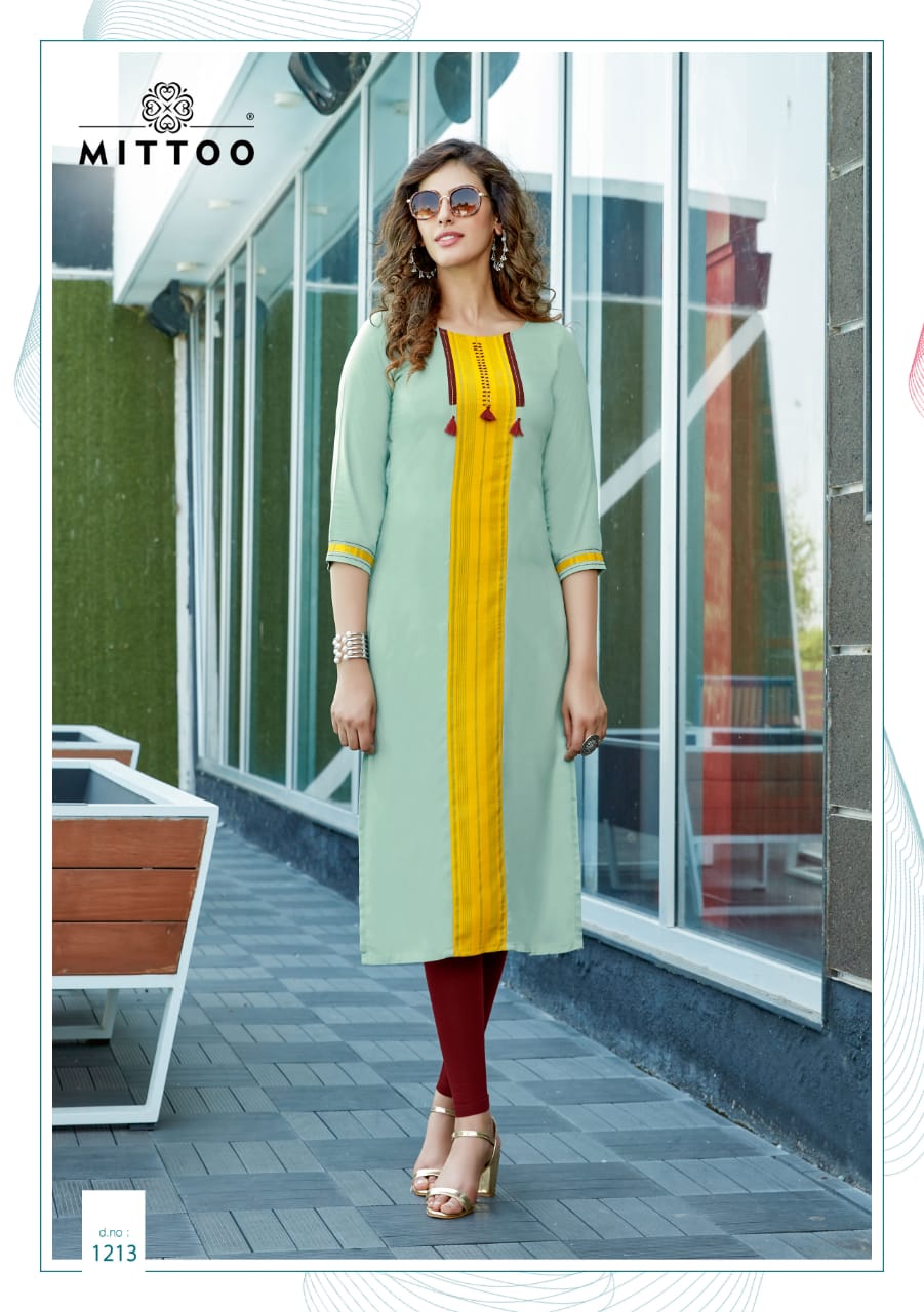 MITTOO PALAK VOL-24 Latest fancy Festive Wear Heavy Rayon Designer Kurtis Collection