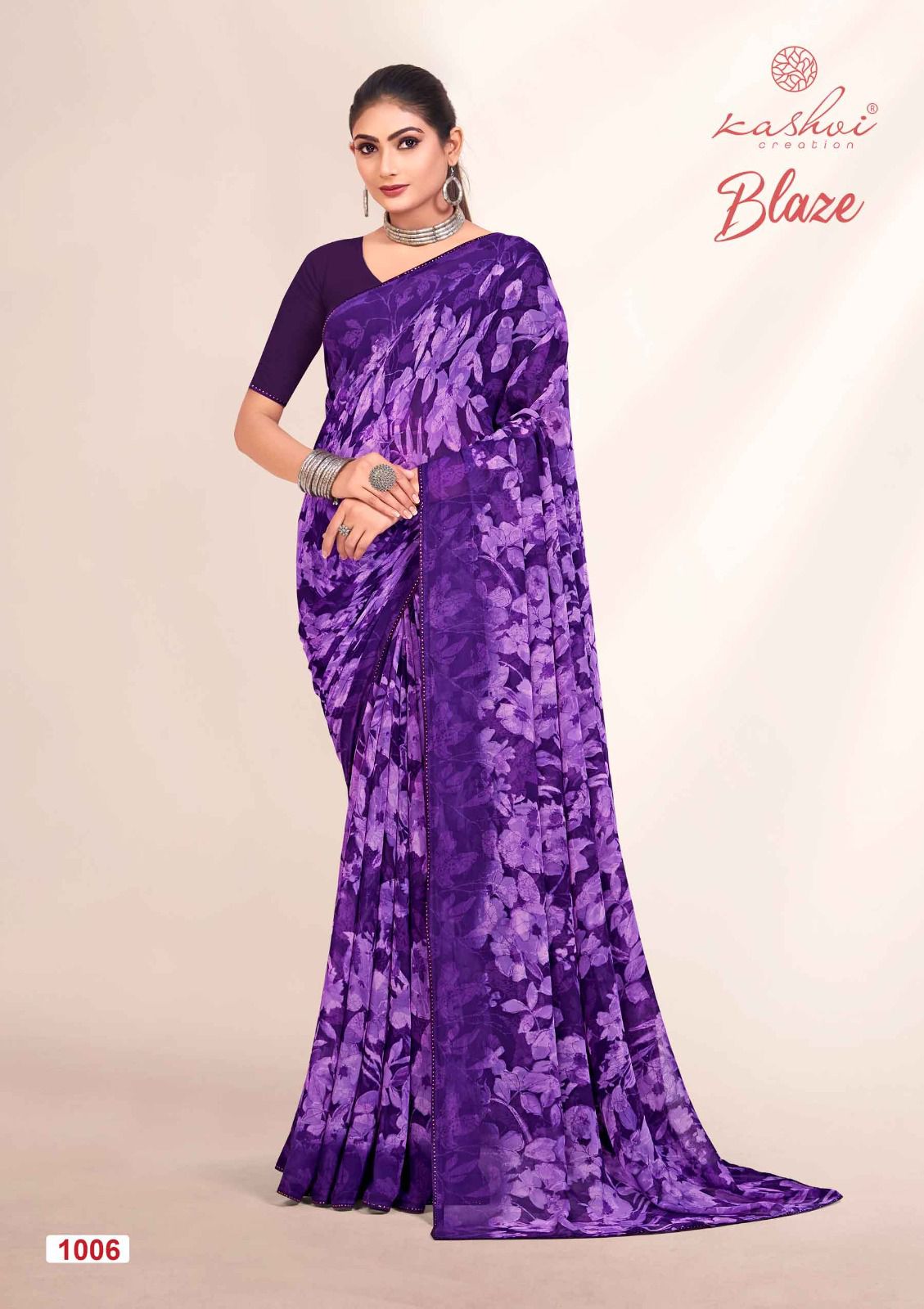 Blaze By Kashvi Swarovski Lace Pure Georgette Printed Sarees Wholesale Price In Surat