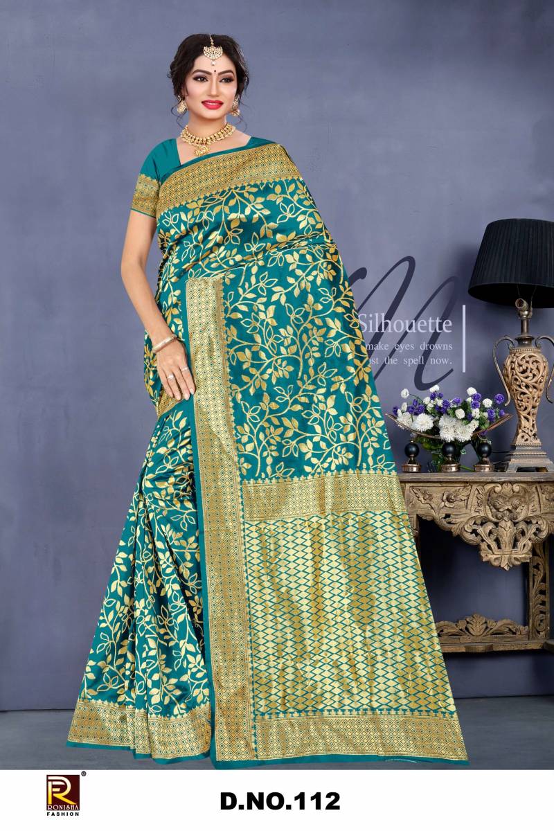 Ronisha 112 Traditional Wear Banarasi Silk Saree Wholesale Clothing Distributors In India
