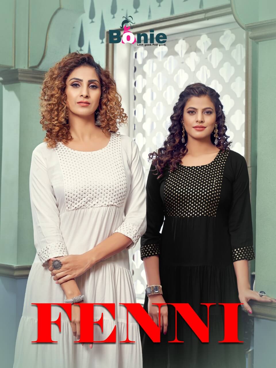 Bonie Fenni Fancy Ethnic Wear Sequence Rayon Designer Latest Kurti Collection
