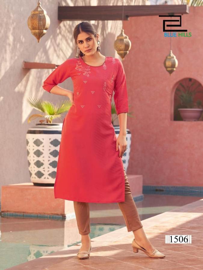 Blue Hills Colorbar 15 Latest Designers Fancy Wear Rayon Kurti Collection