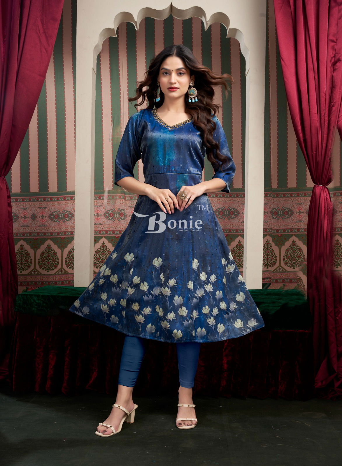 Brinda Vol 2 By Bonie Amazing Jacquard Printed Kurti Wholesalers In Delhi