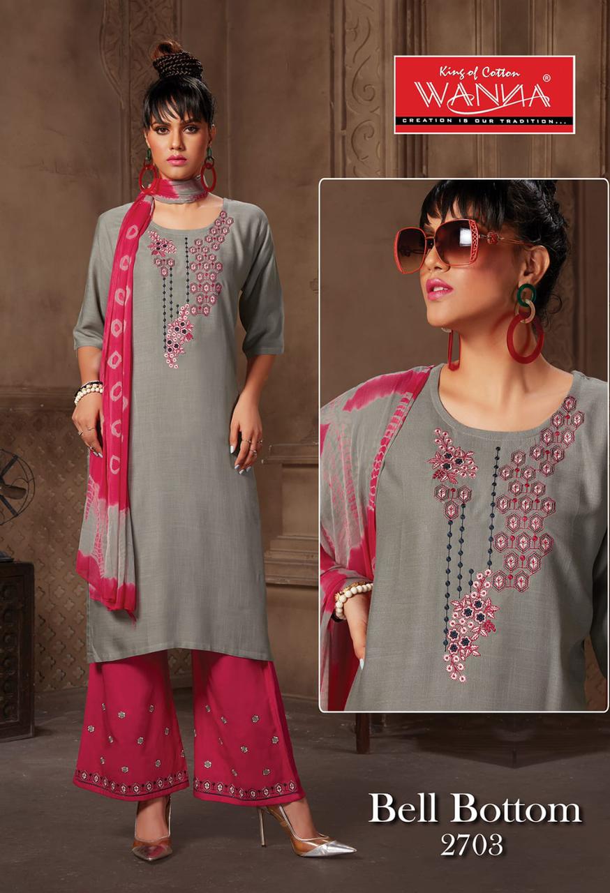 Wanna Bell Bottom Ethnic Wear Rayon Ethnic Wear Ready Made Collection
