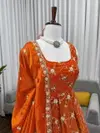Glory K 1534 Fendy Silk Designer Anarkali Gown With Dupatta Suppliers In India
