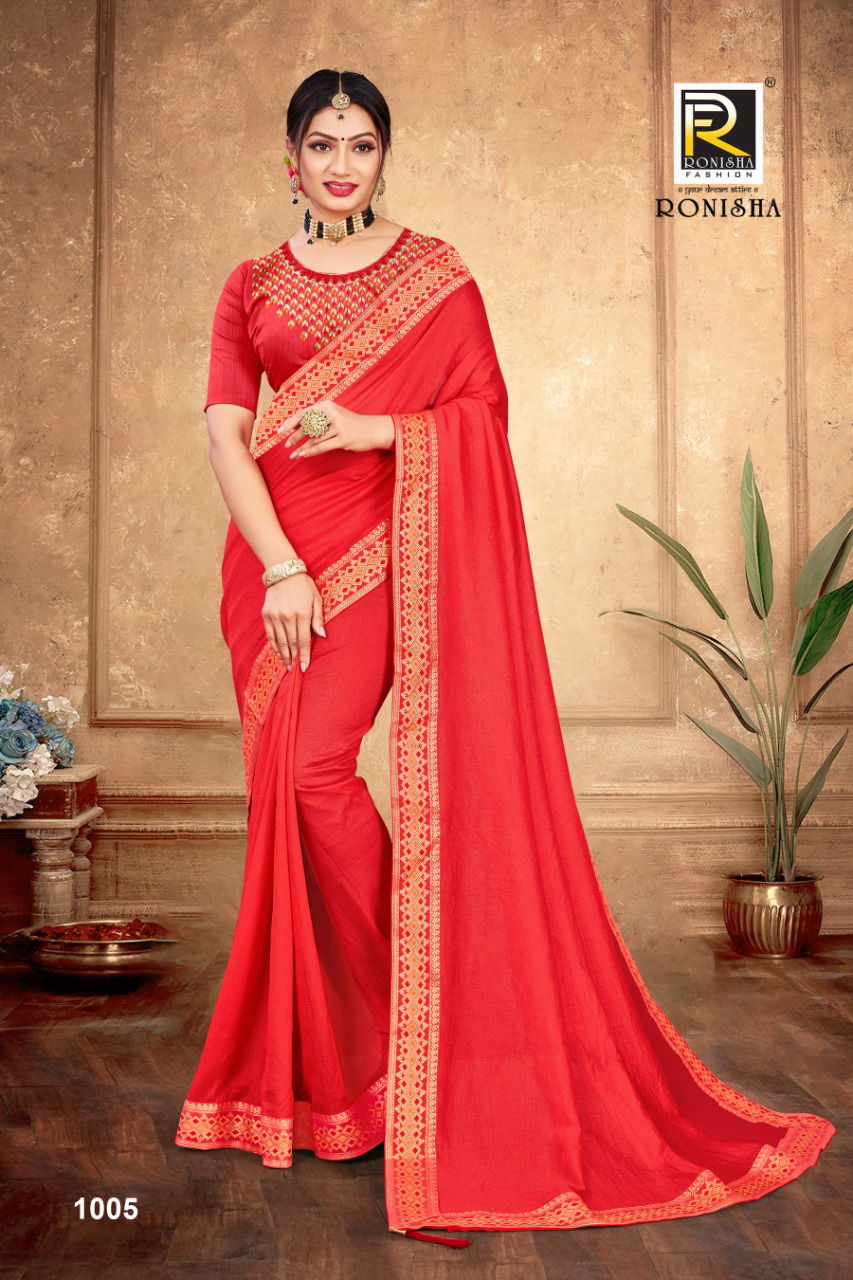 Ronisha Mastani Fancy Designer Festive Wear Vichitra Silk Saree Collection