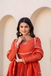 Naisha K 136 Mal Chanderi Anarkali Kurti Bottom With Dupatta Exporters In India