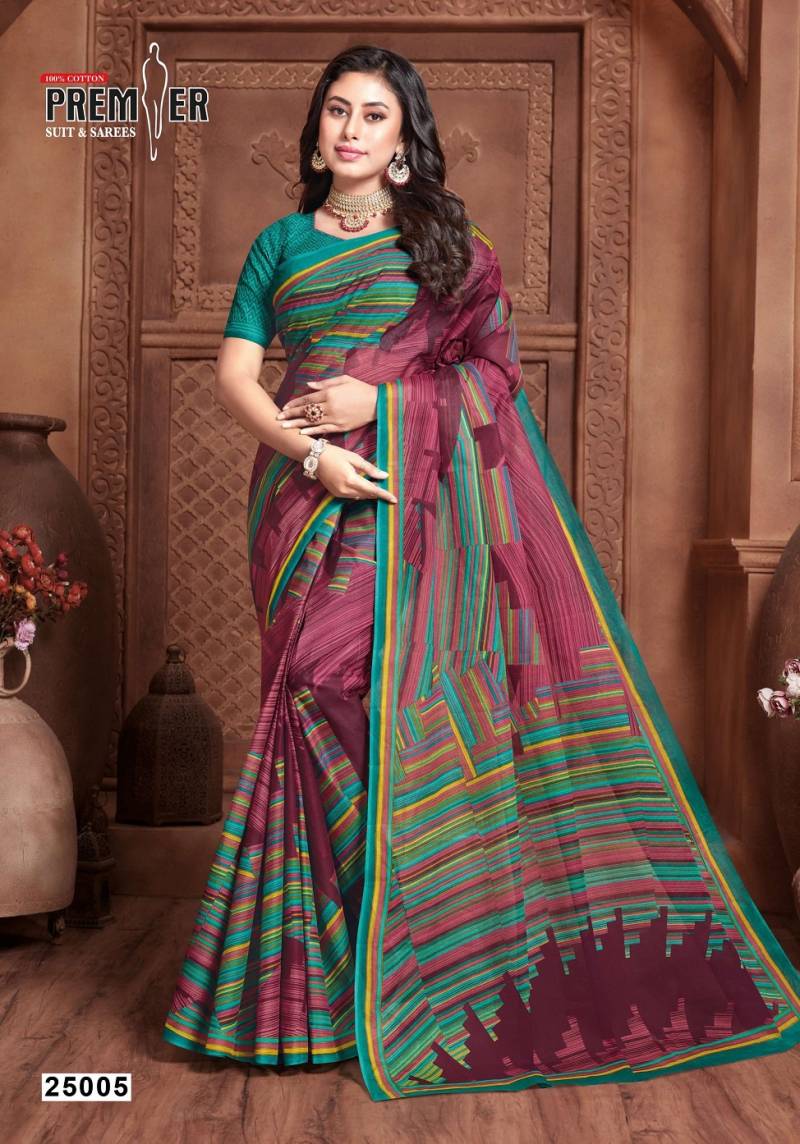 Premier Suncity Vol 25 Printed Cotton Fancy Saree Wholesale Clothing Distributors In India