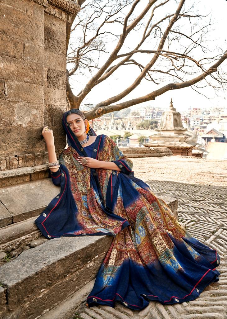 Kashvi Lavanya Silk Weightless Georgette Printed Casual Wear Sarees Collection

