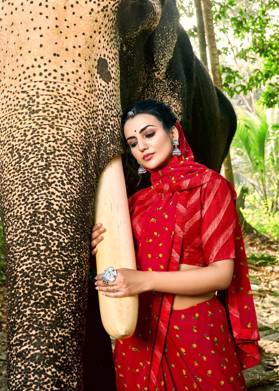 Kashvi Purva Silk Latest fancy Designer Casual Wear Printed Saree Collection
