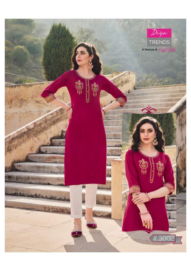 Casual Dairy 3 New Design Ethnic Wear Rayon Embroidery Kurti Collection