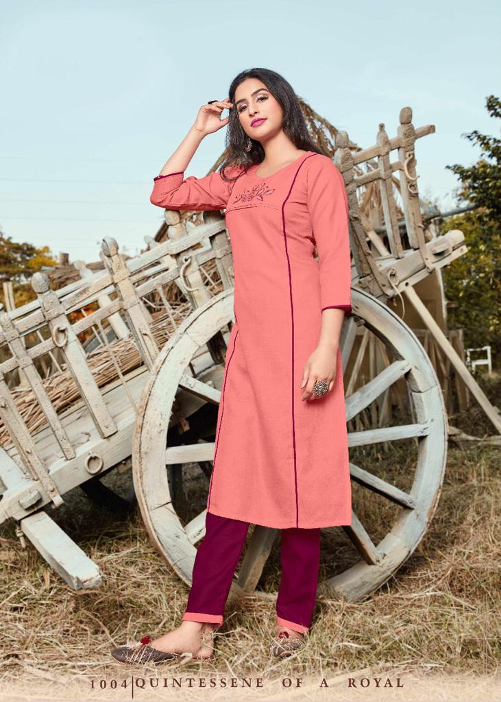 Fantom 1 Latest Regular Wear Heavy Robby Cotton Kurti With Bottom Collection