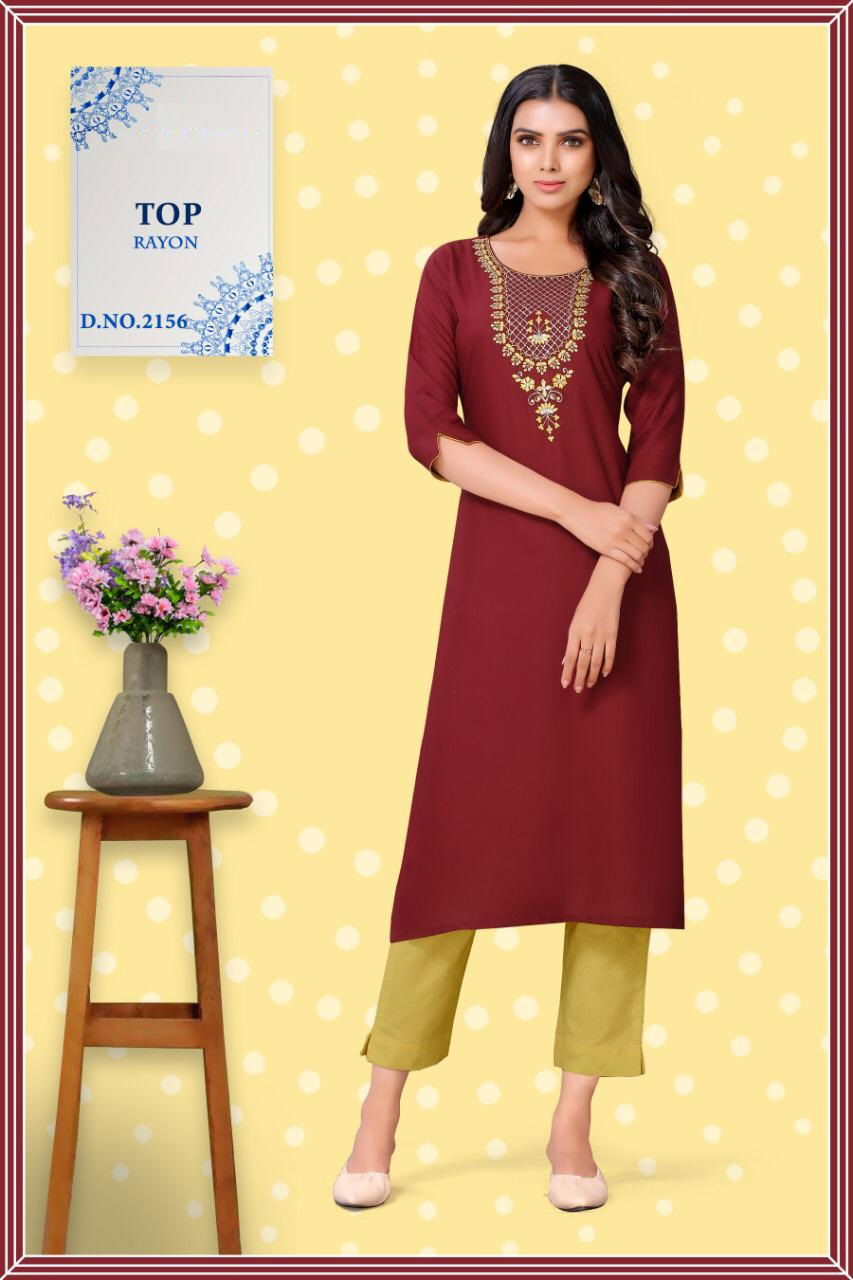 Sakhi 1 Latest Fancy Designer Rayon Ethnic Wear Designer Kurtis Collection

