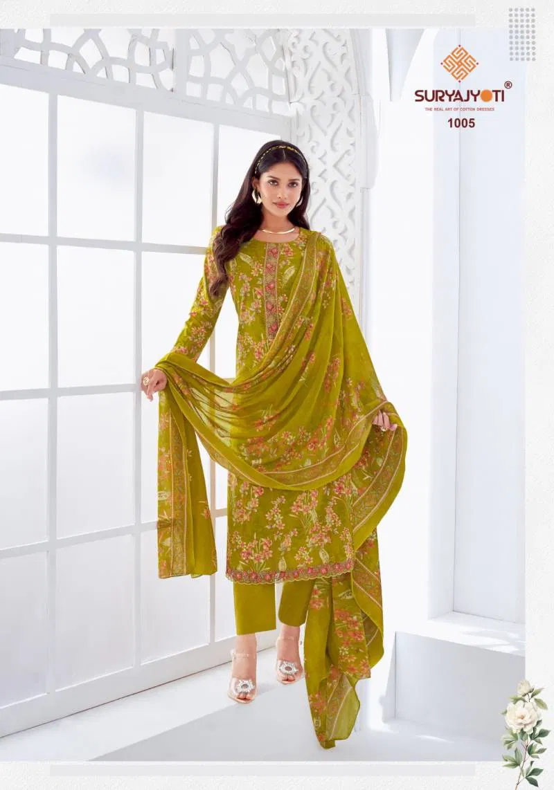 Khushboo Vol 1 By Suryajyoti Lawn Foil Printed Dress Material Wholesale Price In Surat