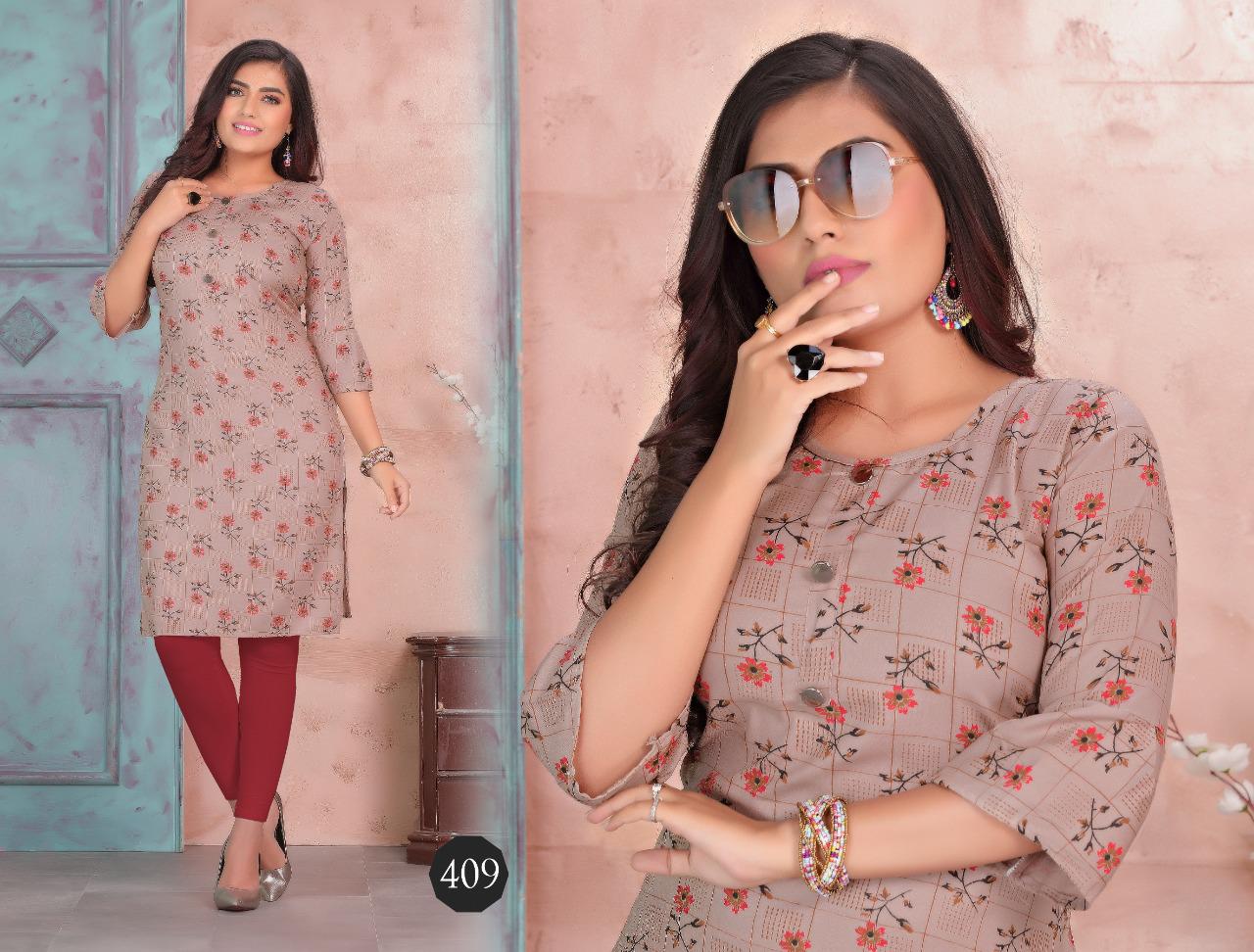 Trendy Heaven 2 Heavy Rayon Fancy Casual Wear Printed Kurtis Collection
