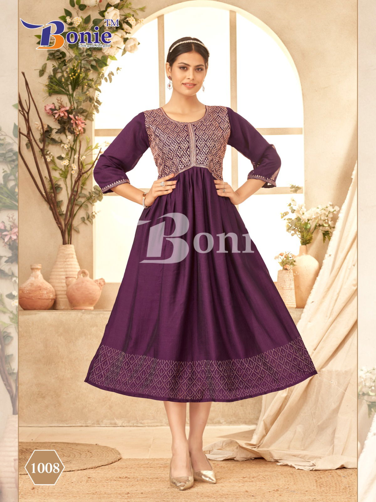 Jivika By Bonie Designer Vichitra Fancy Kurti Suppliers In India