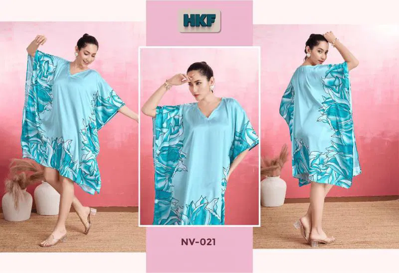 Nirvana Vol 3 By Hkf Kaftan Soft Satin Casual Wear Wholesale Market