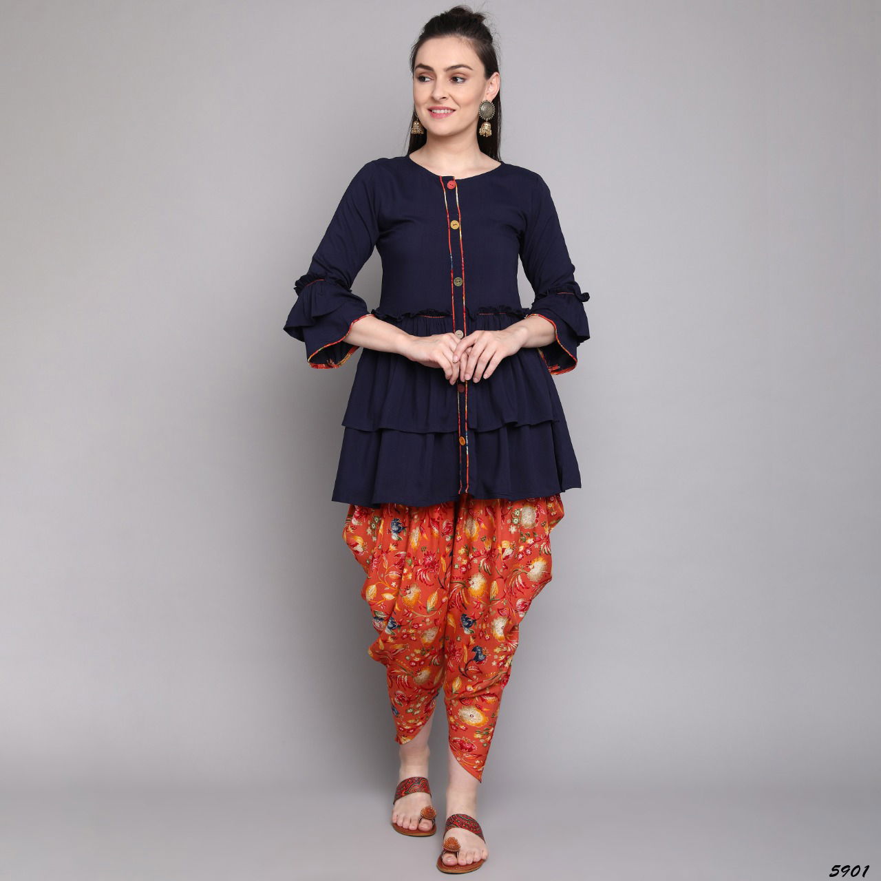 Kainat 11 Western Party Wear Rayon Printed Kurti With Dhoti Collection