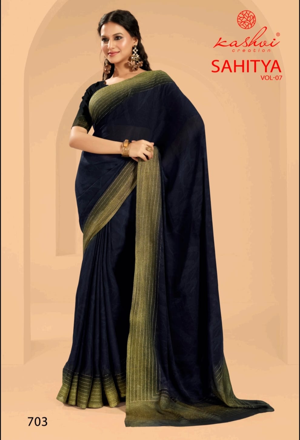 Sahitya Vol 7 By Kashvi Dull Moss Daily Wear Sarees Exporters In India