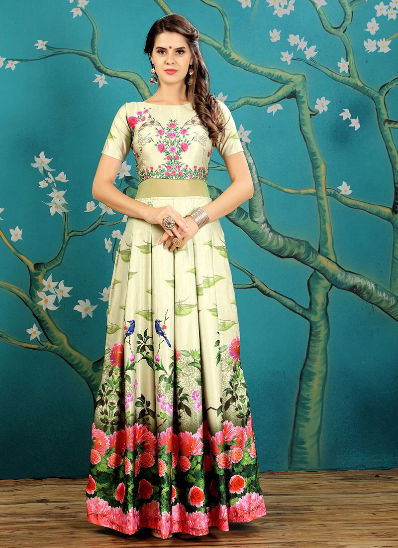 Libaaz Latest Fancy Taffeta Silk, Twirl Silk With Embroidery And Digital Printed Gown Collection 