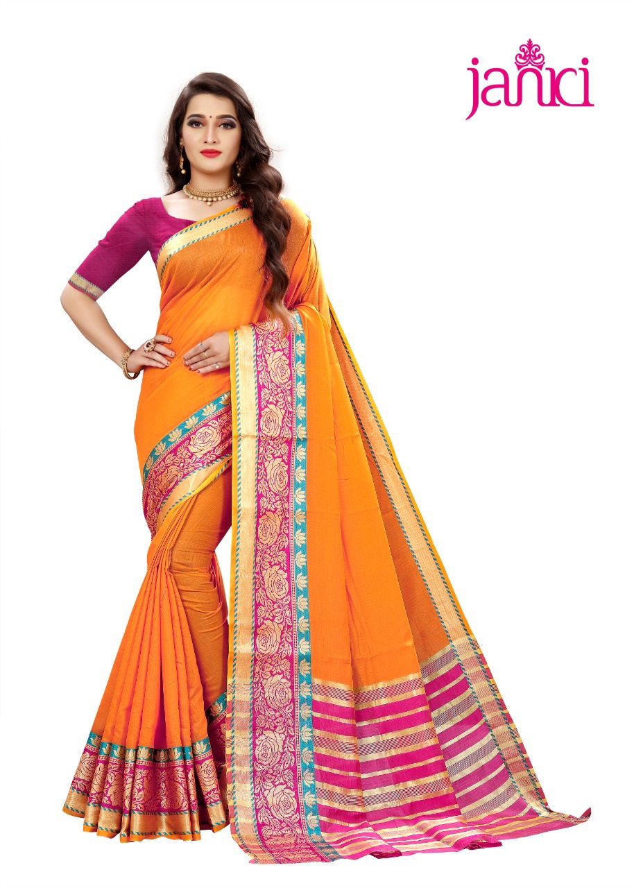 Janki Latest Designer Festive Wear Printed Linen Satin Silk Saree Collection 