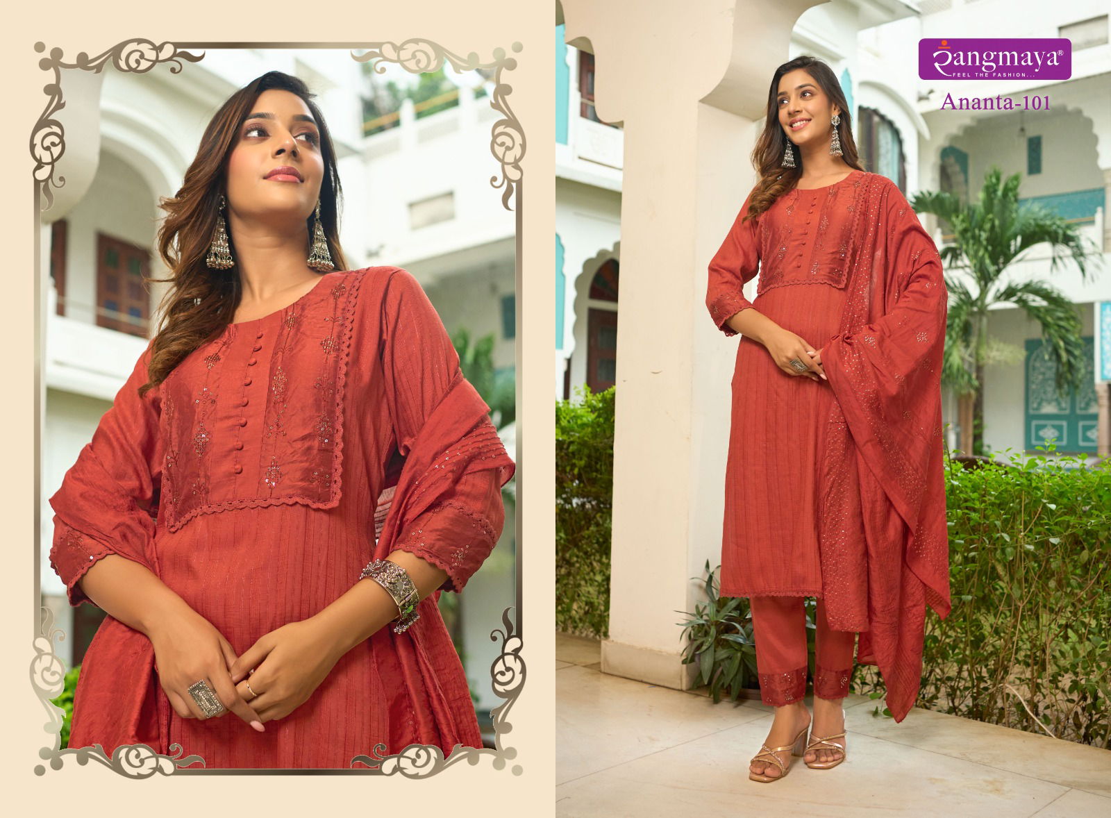 Ananta By Rangmaya Bombay Imported Kurti With Bottom Dupatta
