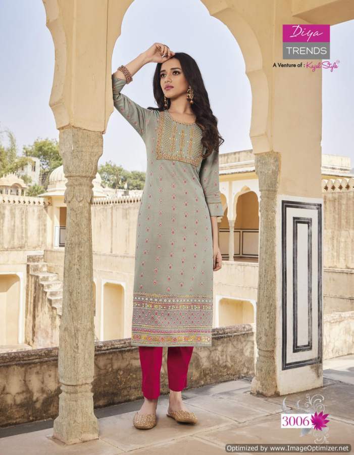 Victorias 3 New Ethnic Wear Rayon Embroidery Designer Kurti Collection