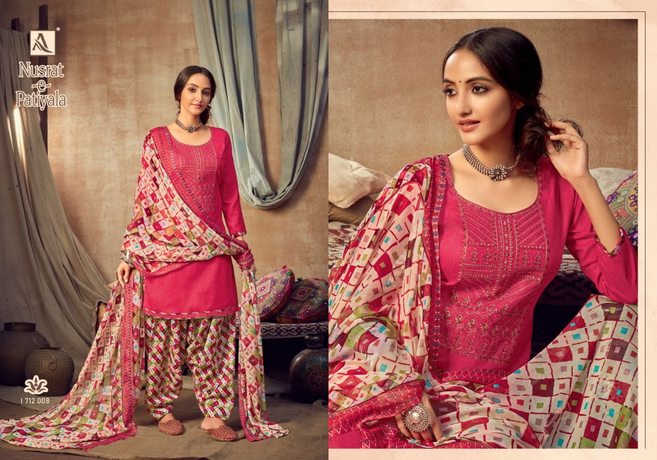 Alok Nusrat E Patiyala 7 Latest Fancy Designer Casual Wear Jam Cotton Keavy Punjabi Style Patiala Dress Material Collection
