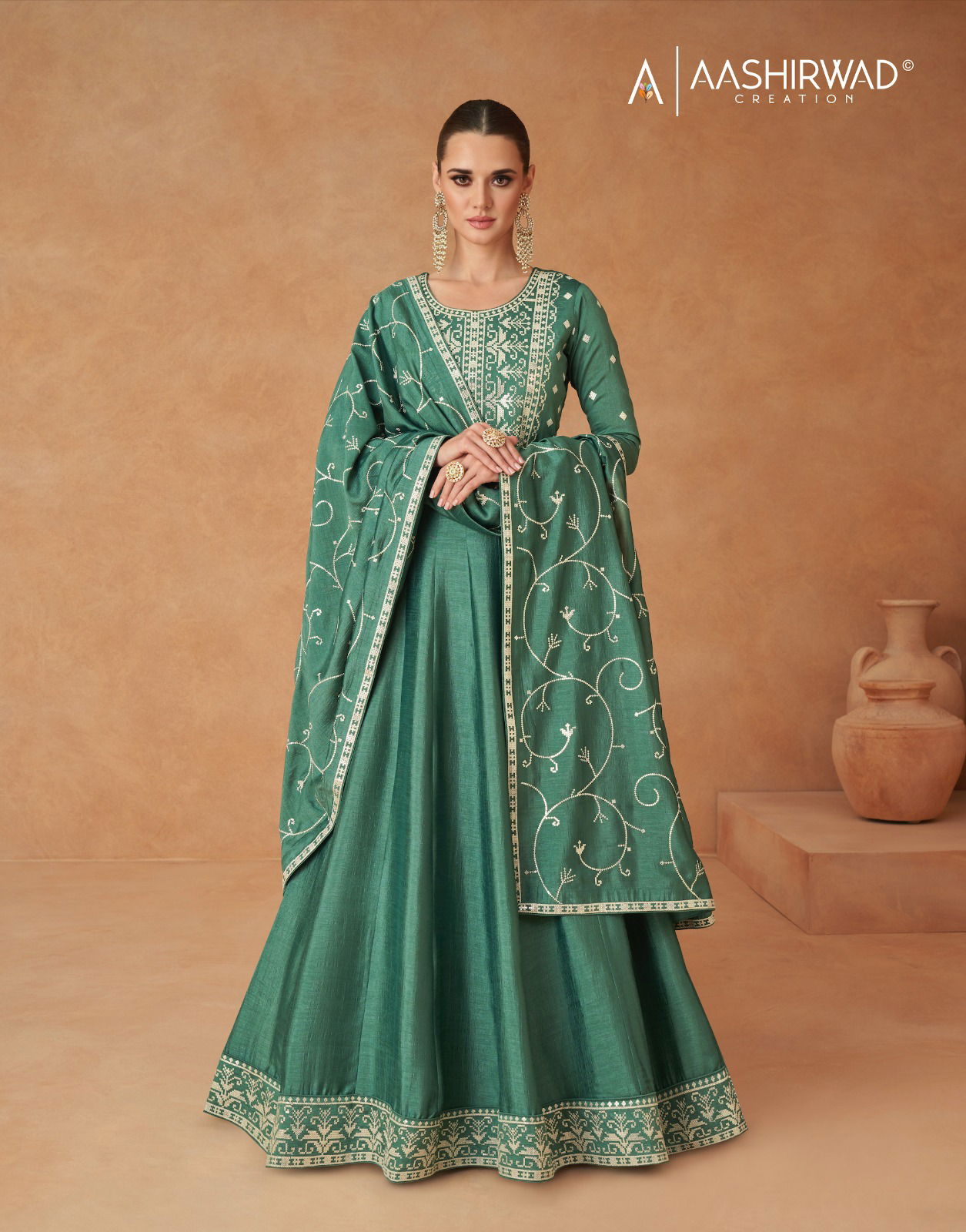Aashirwad Gulkand Mastani Heavy Silk Gown With Dupatta Catalog

